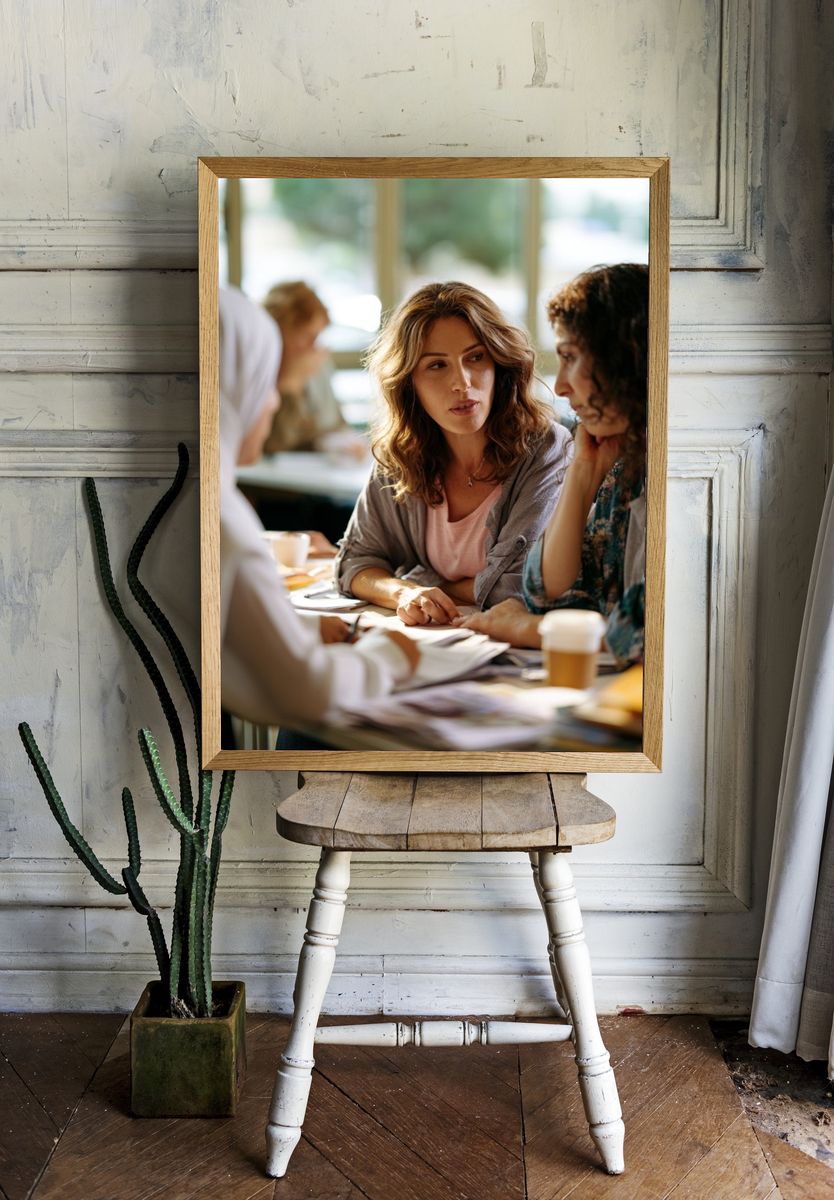 Café Conversation Photography Poster. room preview