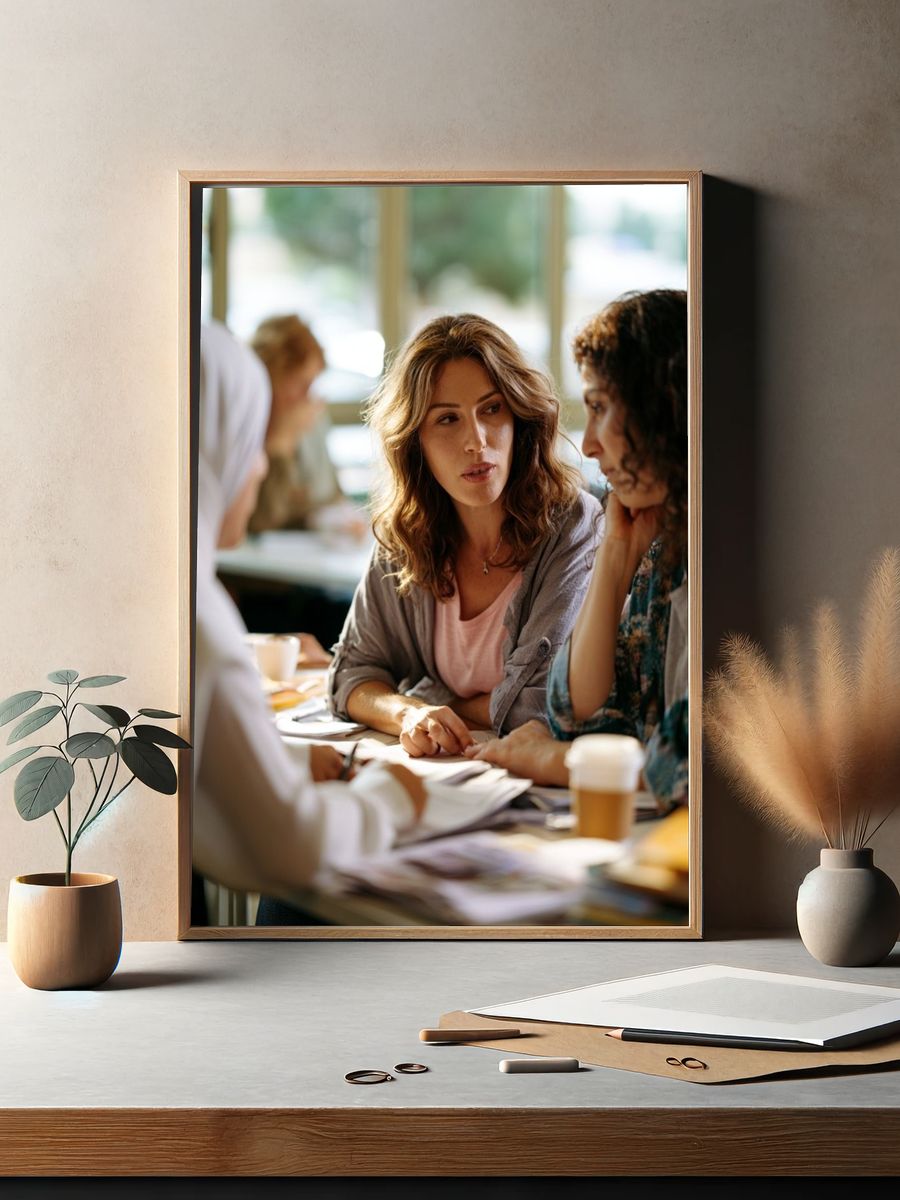 Café Conversation Photography Poster. — room view 2