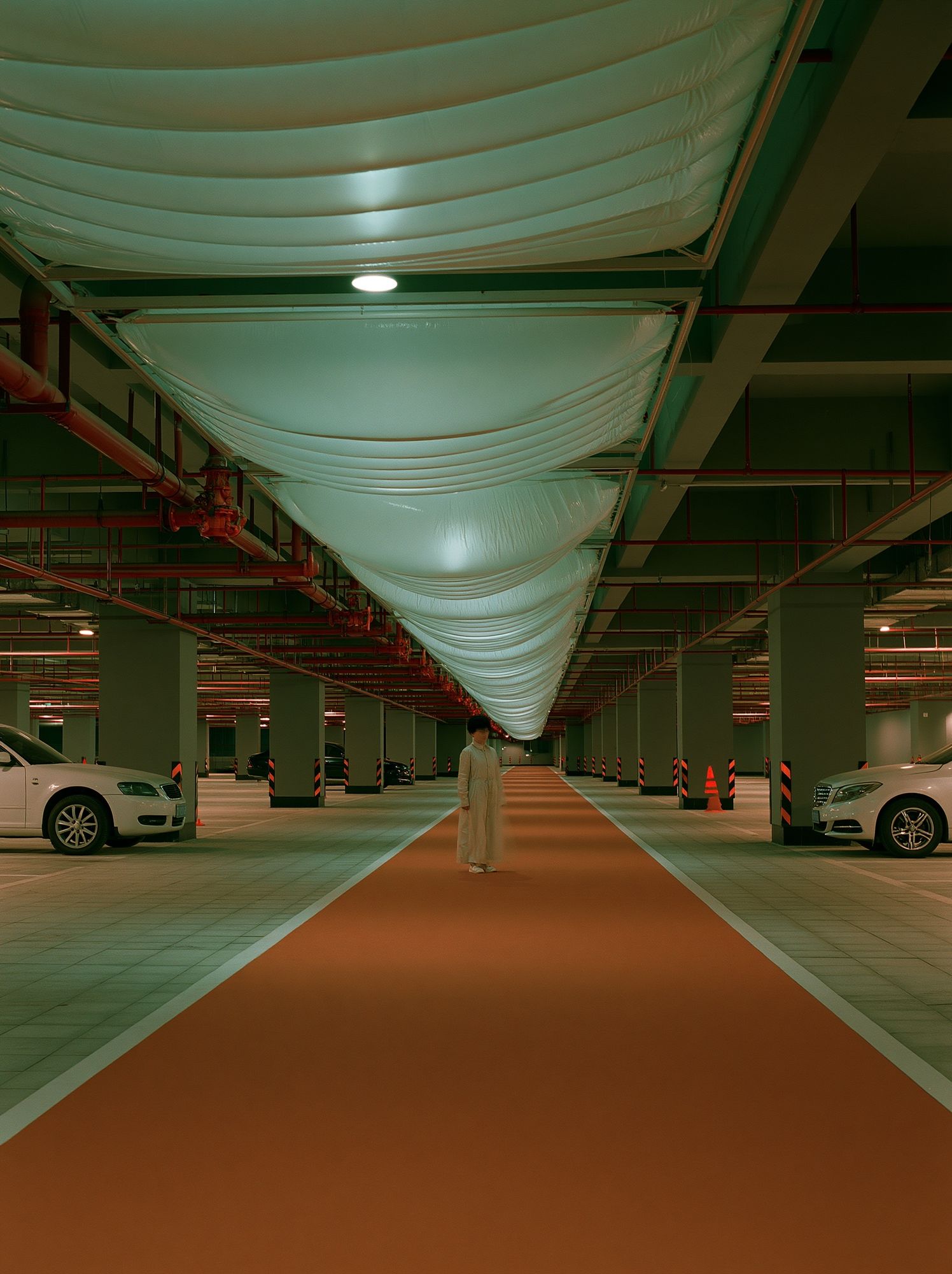 Underground Parking Corridor Photography Poster. poster — photography art