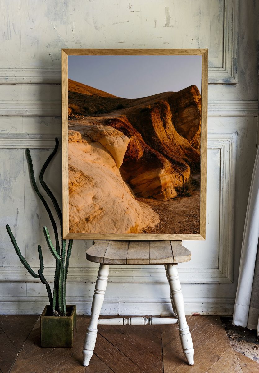 Golden Canyon Cliffs Photography Poster. room preview