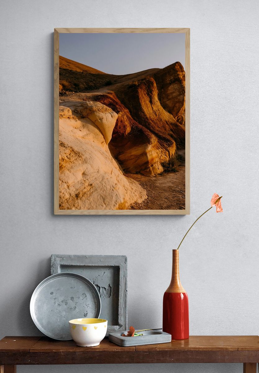 Golden Canyon Cliffs Photography Poster. — room view 3