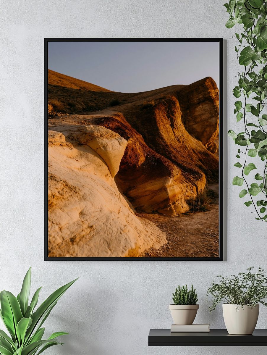 Golden Canyon Cliffs Photography Poster. — room view 4
