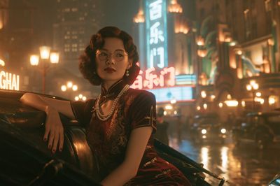 Shanghai Night Portrait Poster. poster