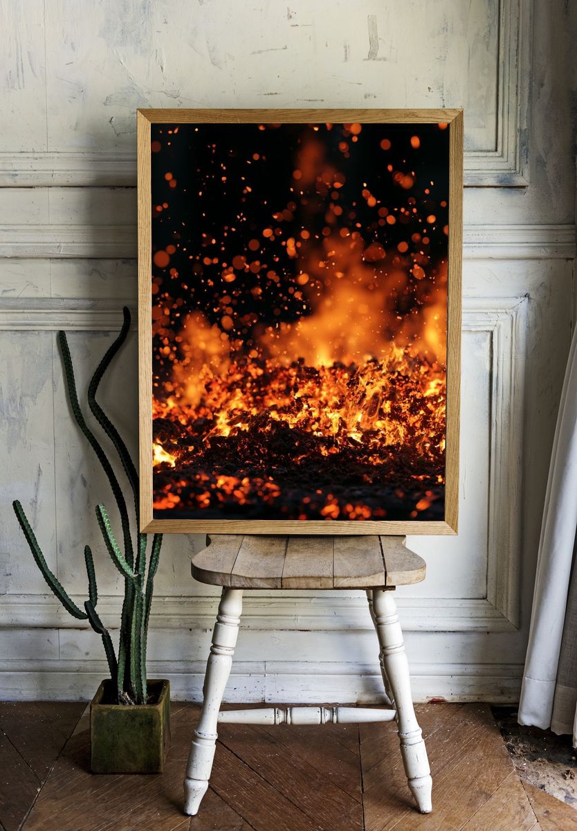 Glowing Embers Photography Poster. room preview