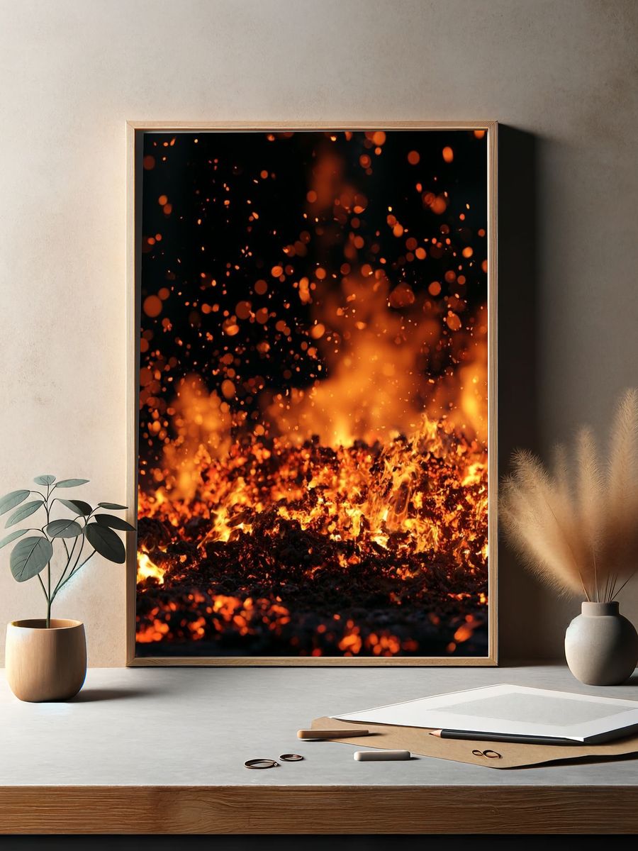 Glowing Embers Photography Poster. — room view 2