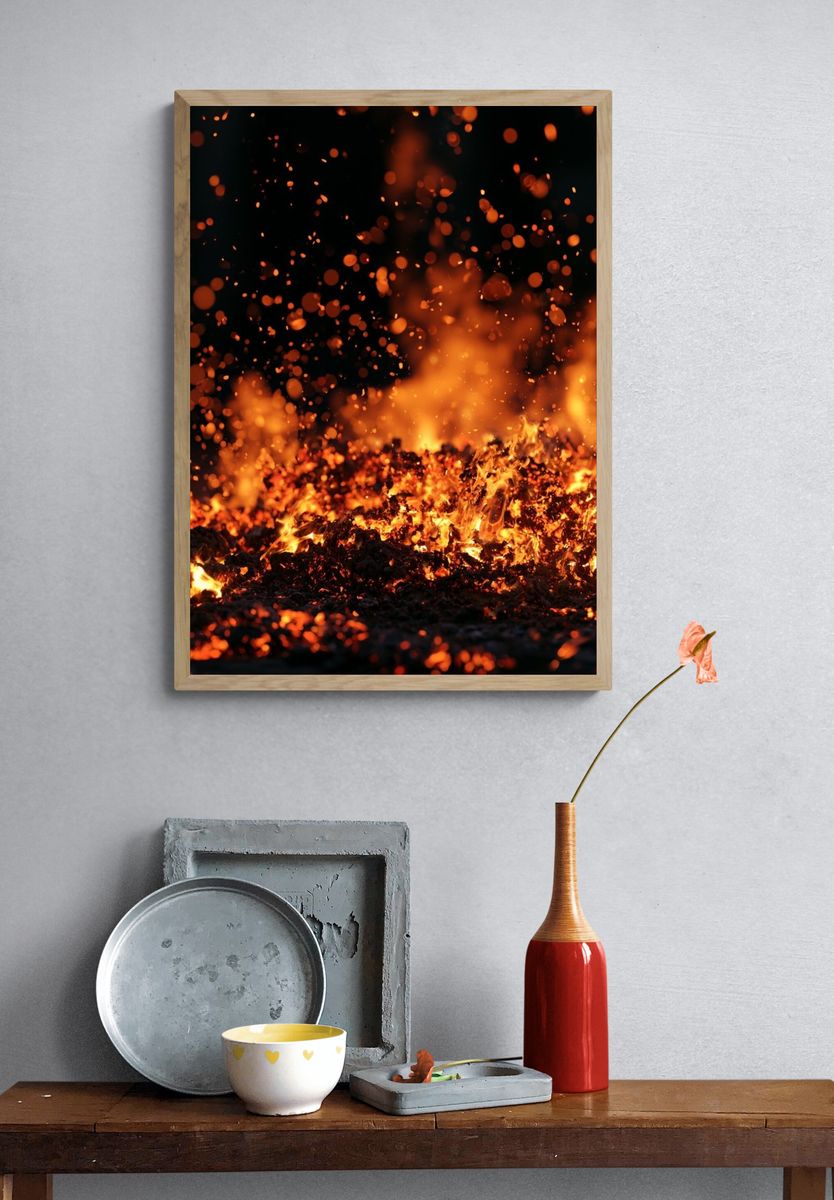 Glowing Embers Photography Poster. — room view 3