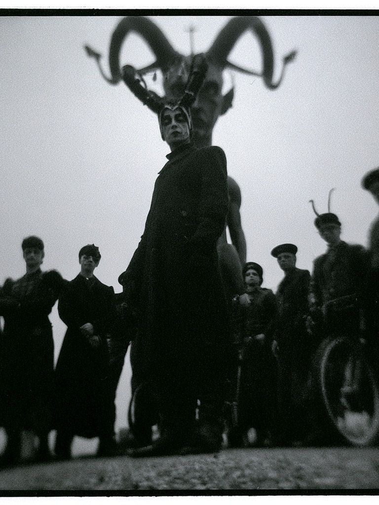 Surreal Masked Figures Photography Poster. poster — photography art