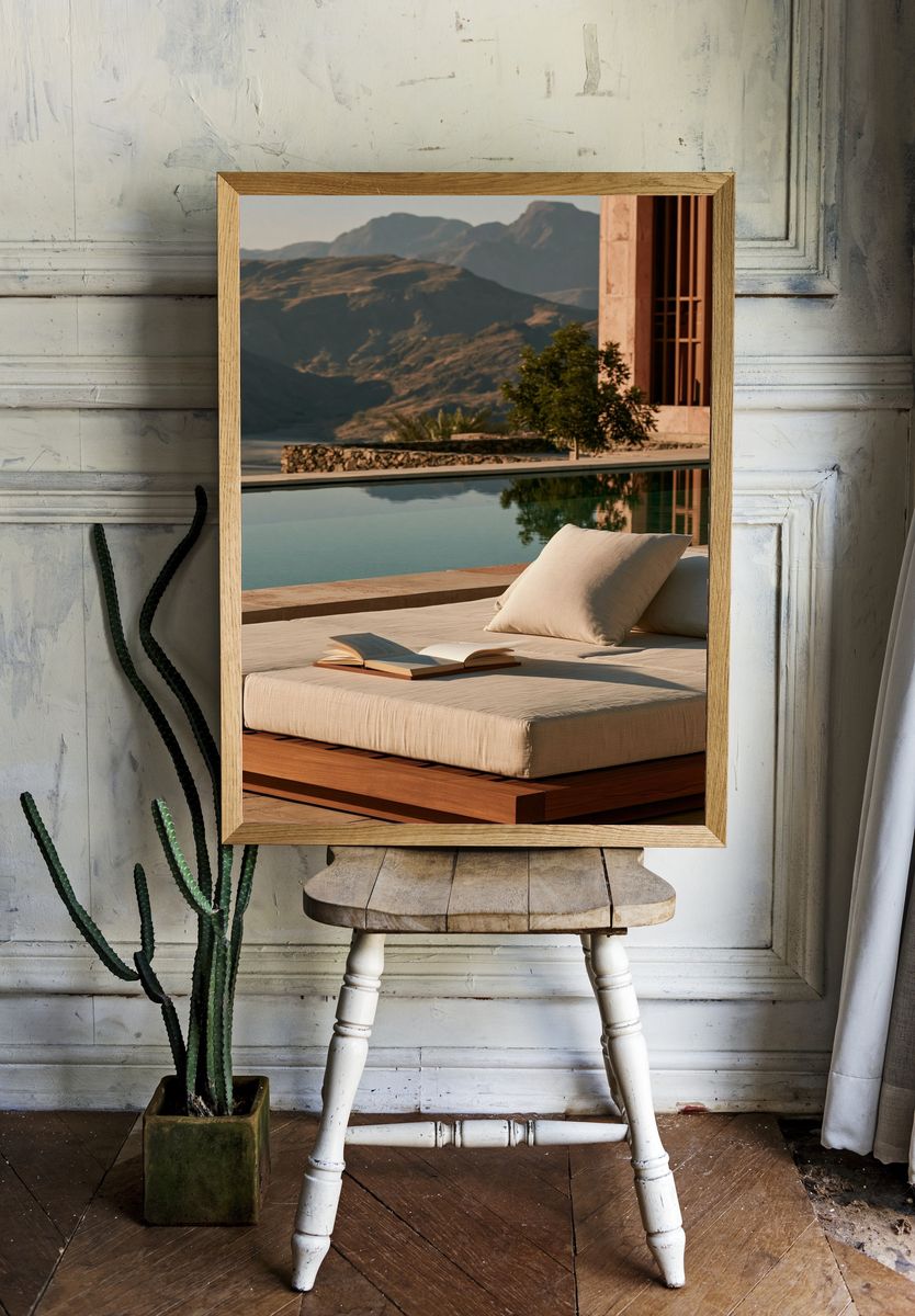 Mountain Villa Poolside Photography Poster. room preview