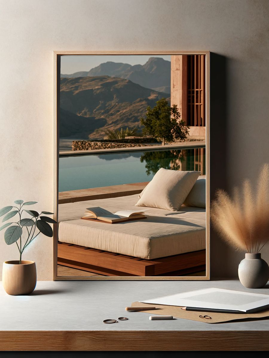 Mountain Villa Poolside Photography Poster. — room view 2