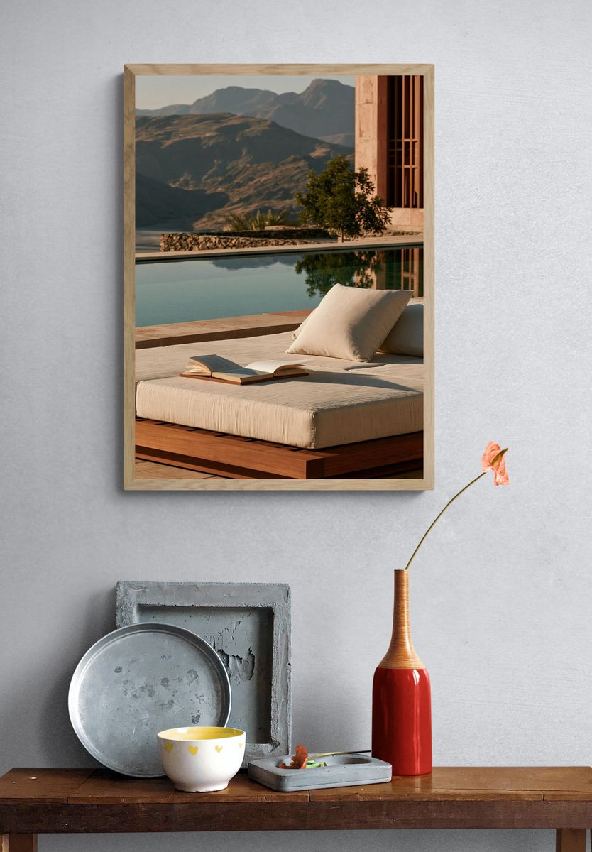 Mountain Villa Poolside Photography Poster. — room view 3