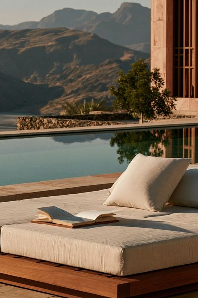 Mountain Villa Poolside Photography Poster. poster