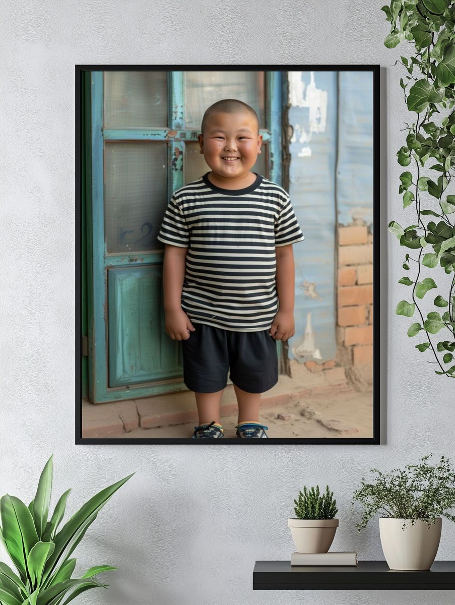Smiling Boy Portrait Photography Poster. — room view 4