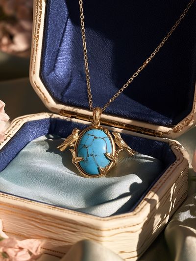 Turquoise Pendant Still Life Poster.