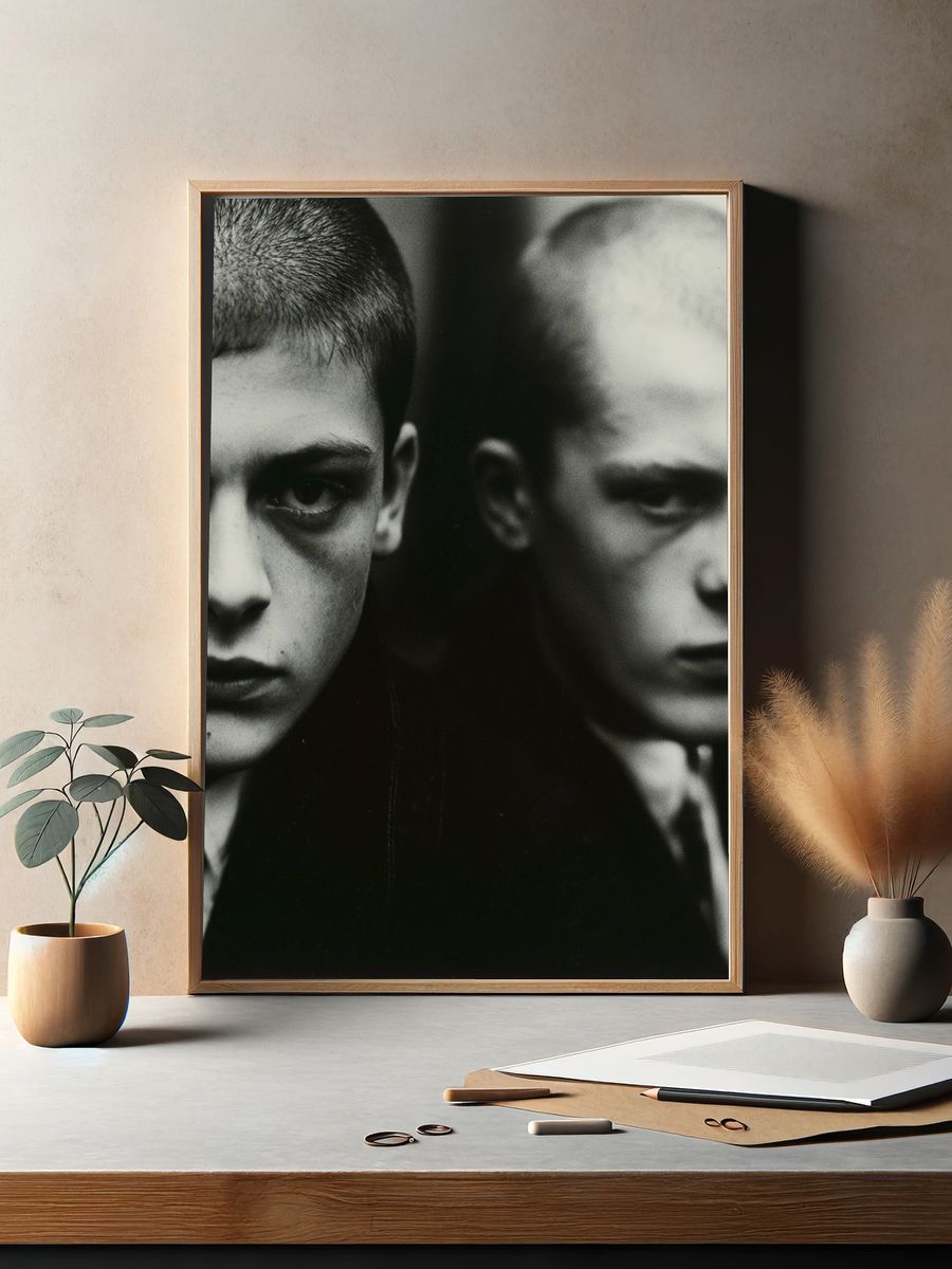 Monochrome Portrait Duo Poster. — room view 2