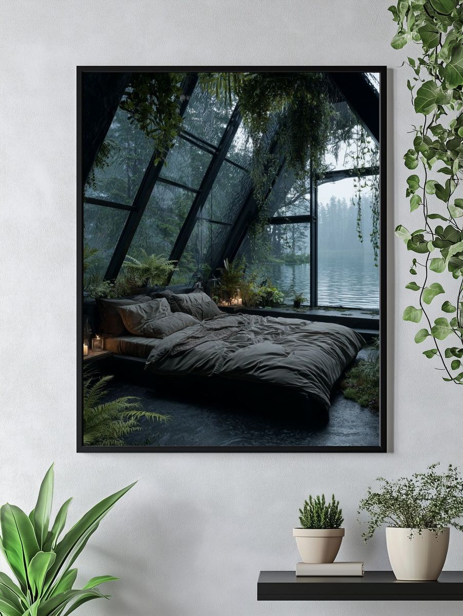 Forest Lake Cabin Interior Print. — room view 4