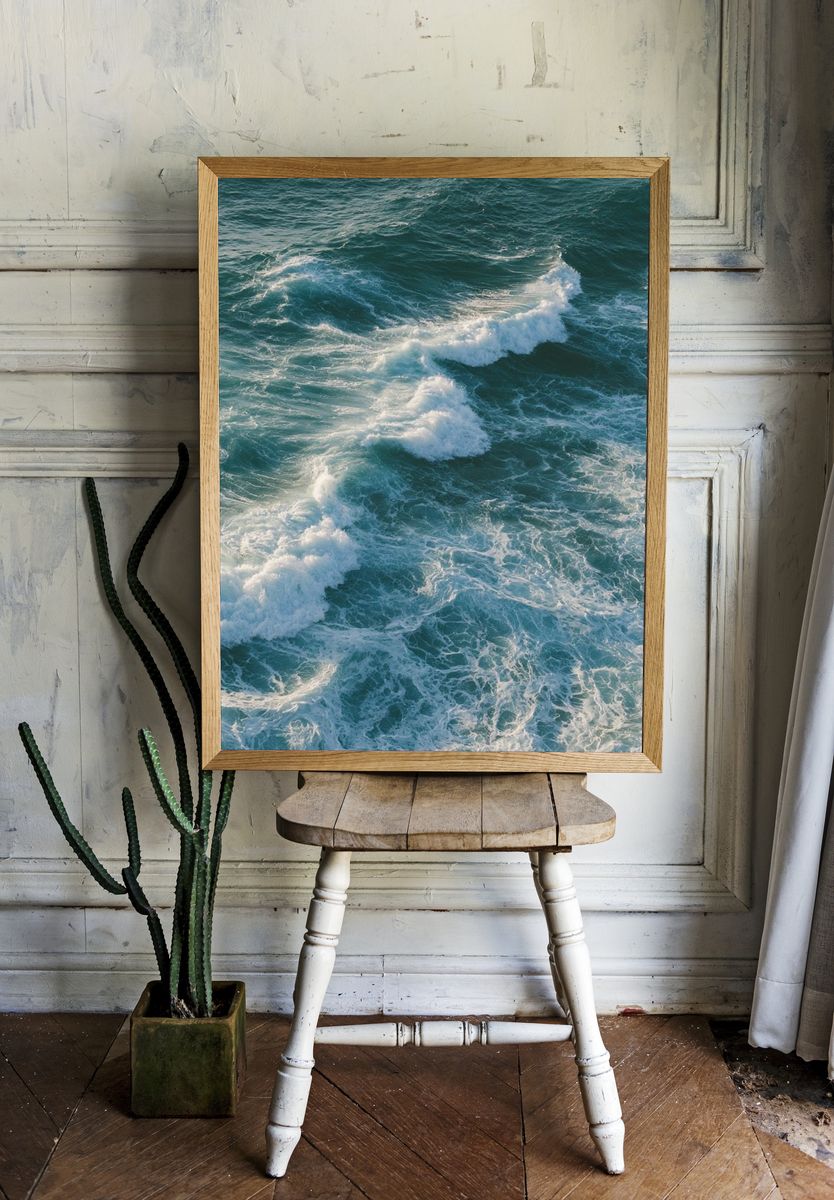 Rolling Ocean Waves Photography Poster. room preview