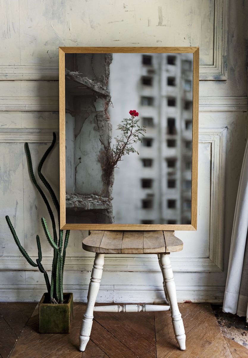 Urban Rose Photography Poster. — room view 1