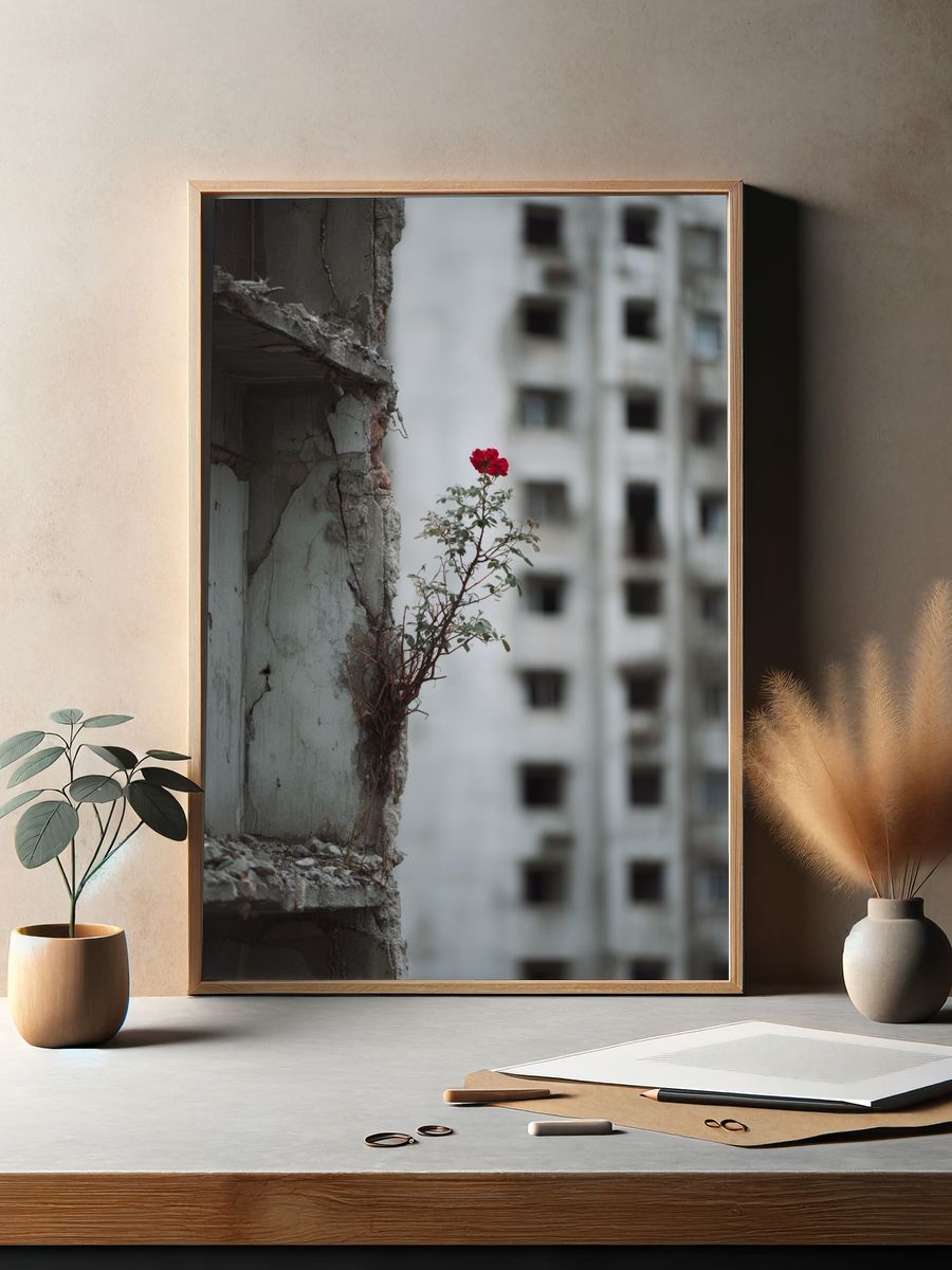 Urban Rose Photography Poster. — room view 2
