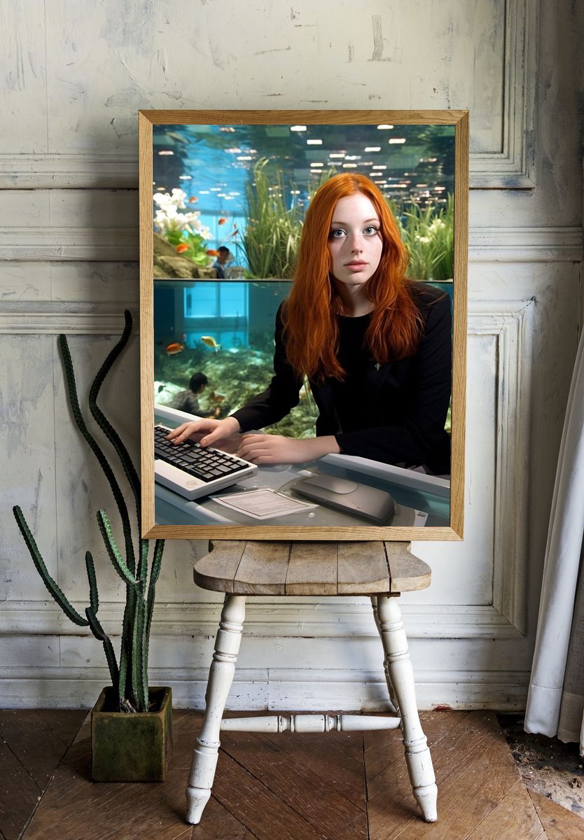 Aquarium Portrait Photography Poster. room preview