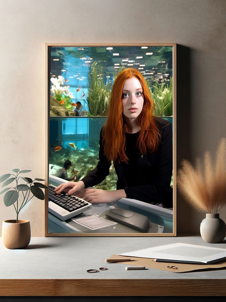 Aquarium Portrait Photography Poster. — room view 2