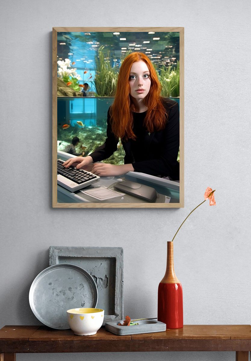 Aquarium Portrait Photography Poster. — room view 3