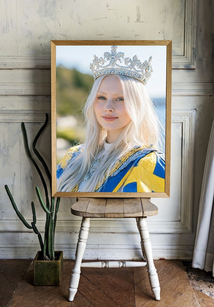 Blonde Queen Portrait Photography Poster. — room view 1
