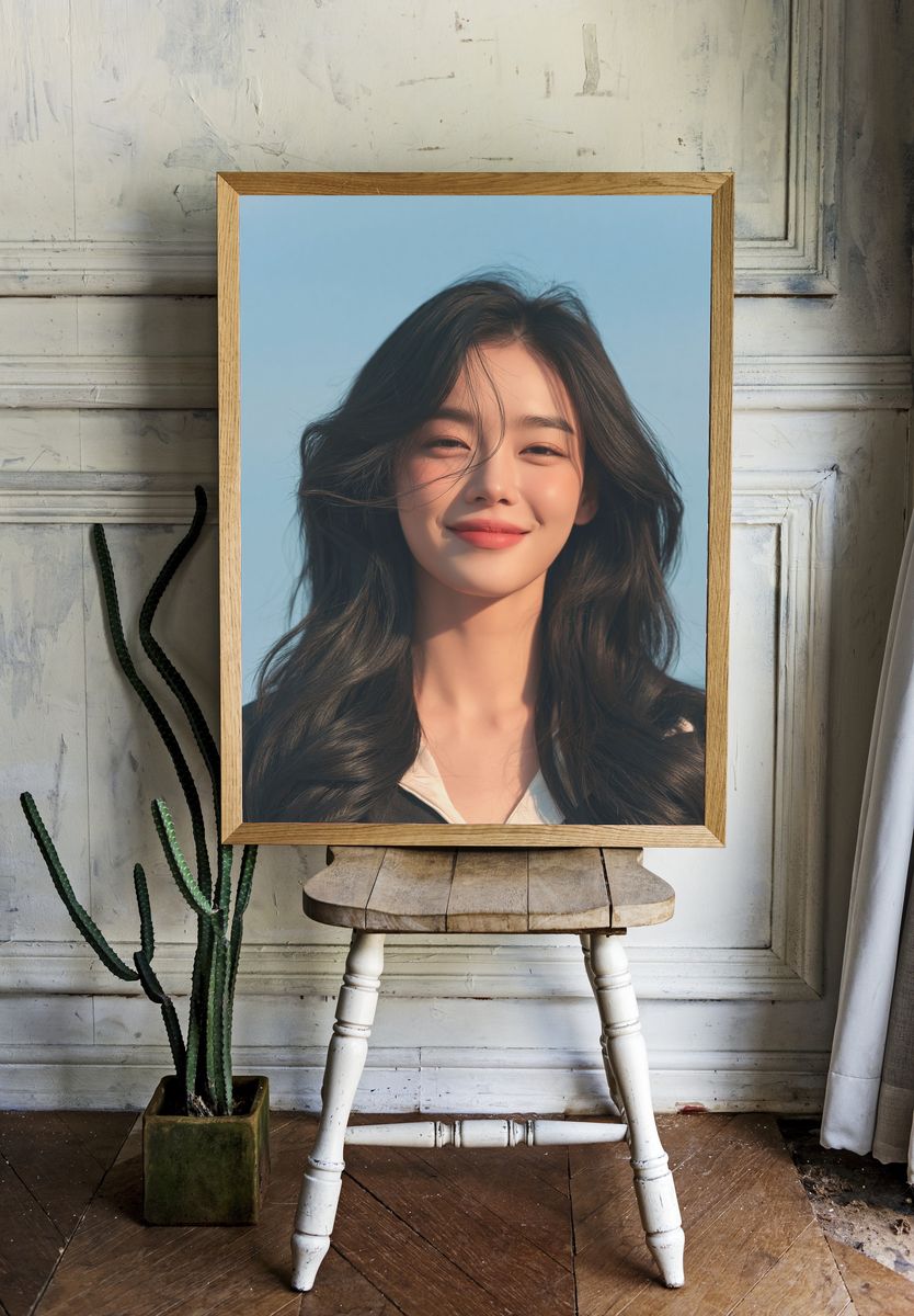 Serene Woman Portrait Print. — room view 1