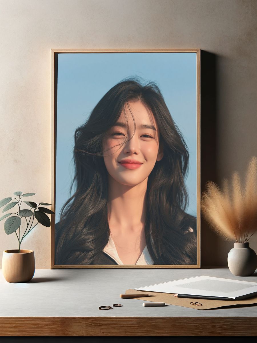 Serene Woman Portrait Print. — room view 2