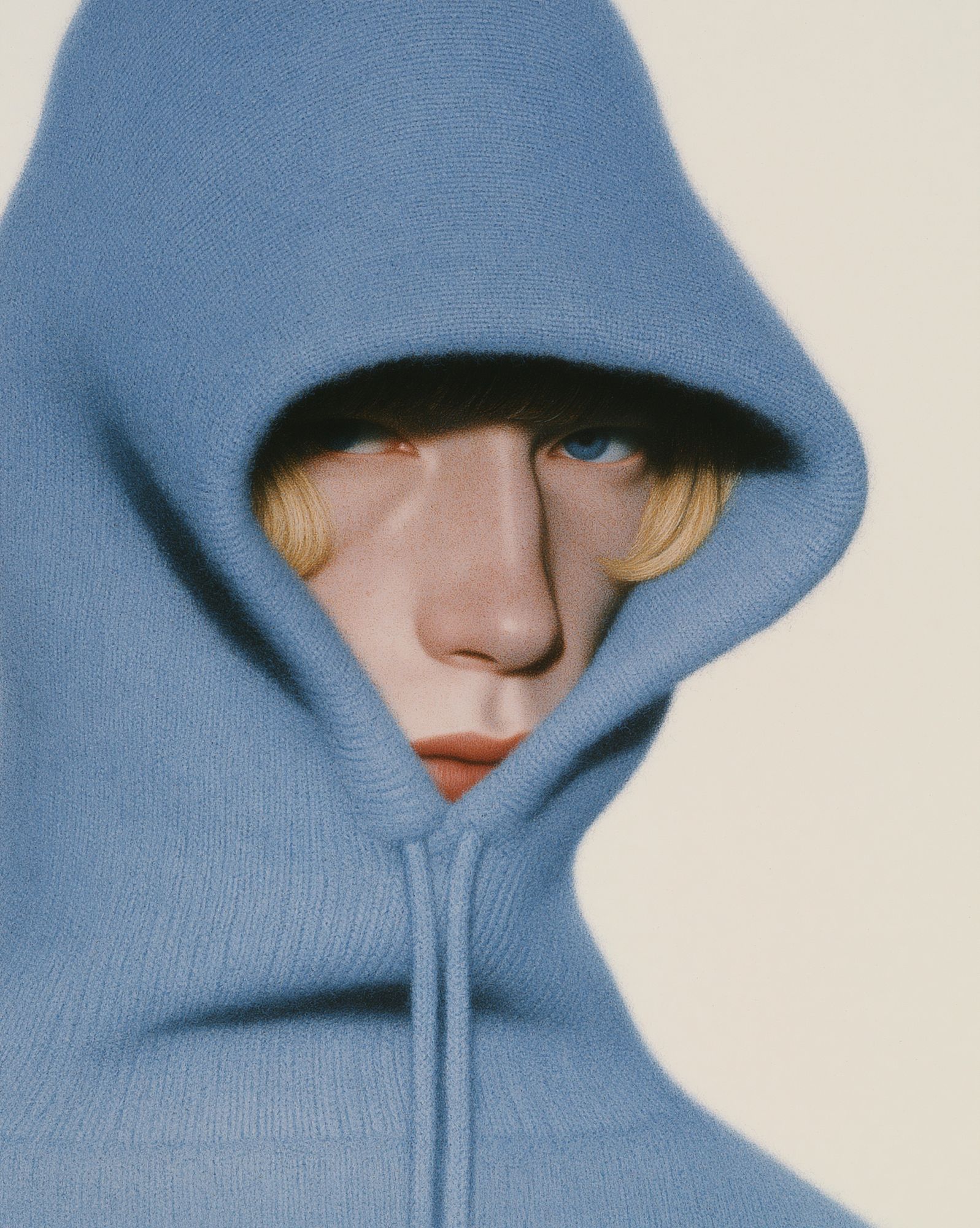 Blue Hooded Portrait Print. poster detail