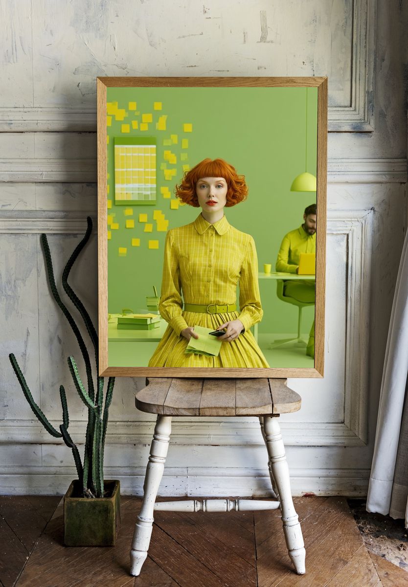 Lime Office Portrait Poster. room preview