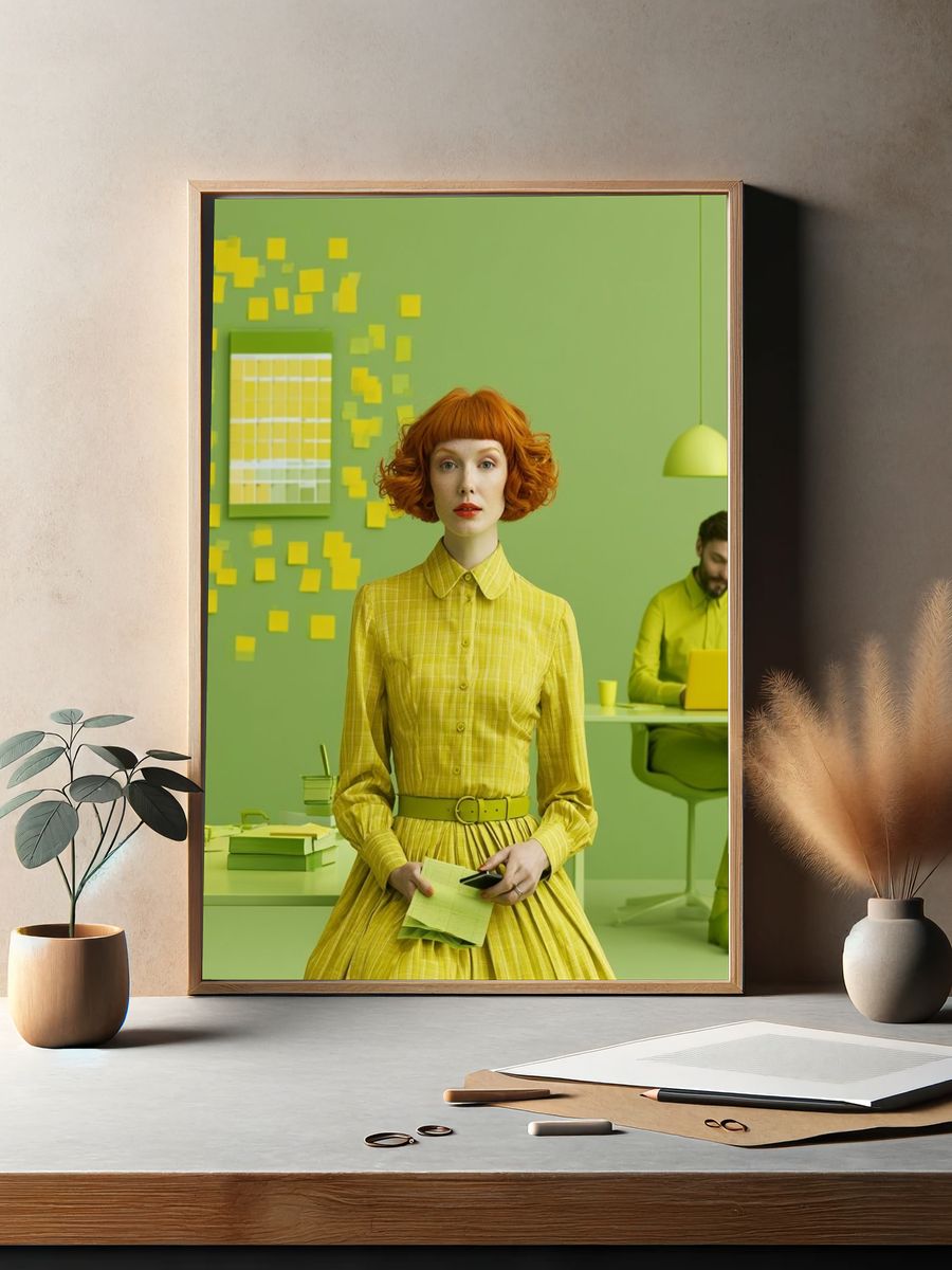 Lime Office Portrait Poster. — room view 2