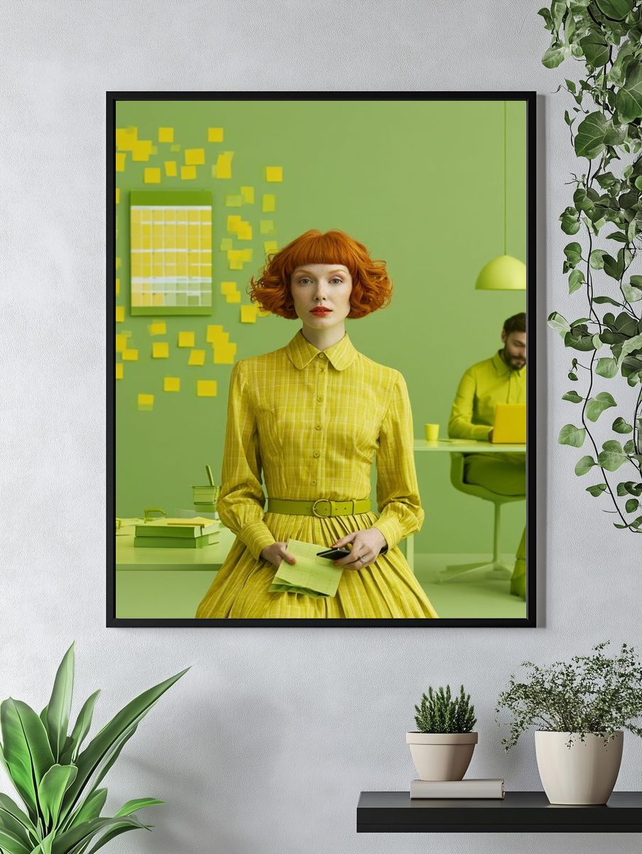 Lime Office Portrait Poster. — room view 4
