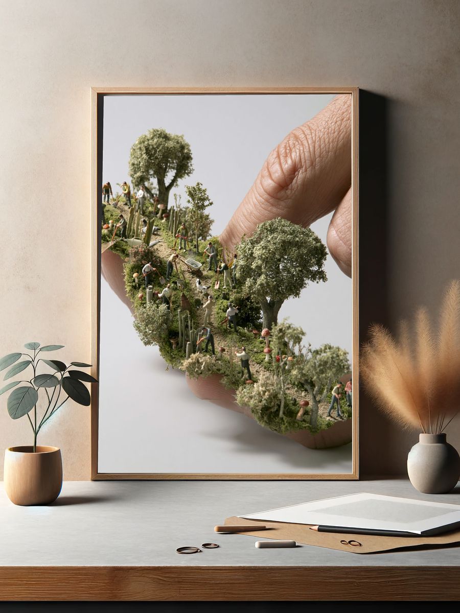 Miniature Garden Hand Photography Poster. — room view 2