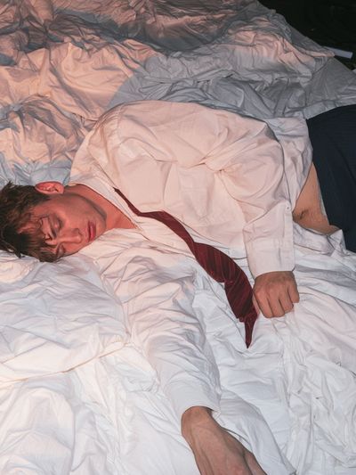 Sleeping Man Portrait Photography Poster. poster