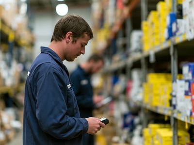 Warehouse Worker Portrait Photography Poster. poster