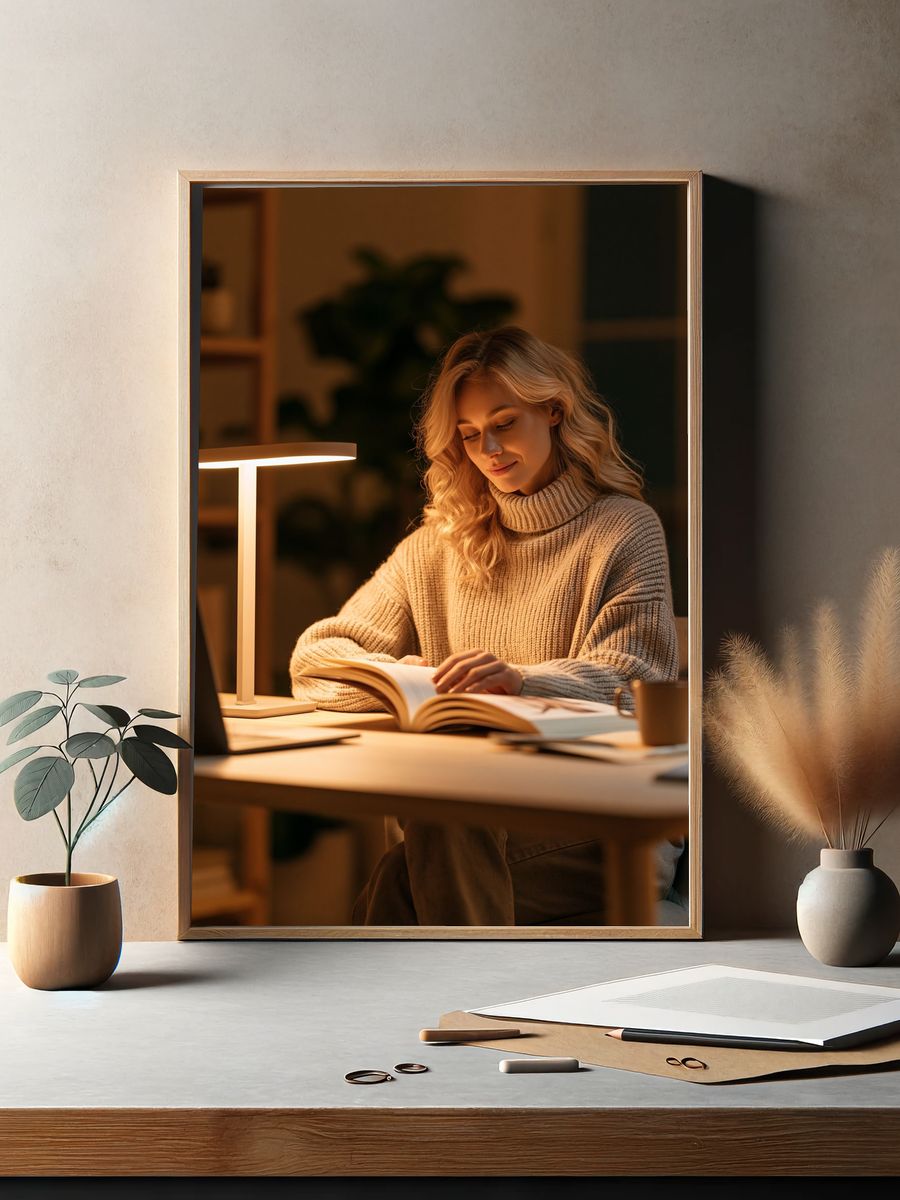 Cozy Reading Portrait Poster. — room view 2