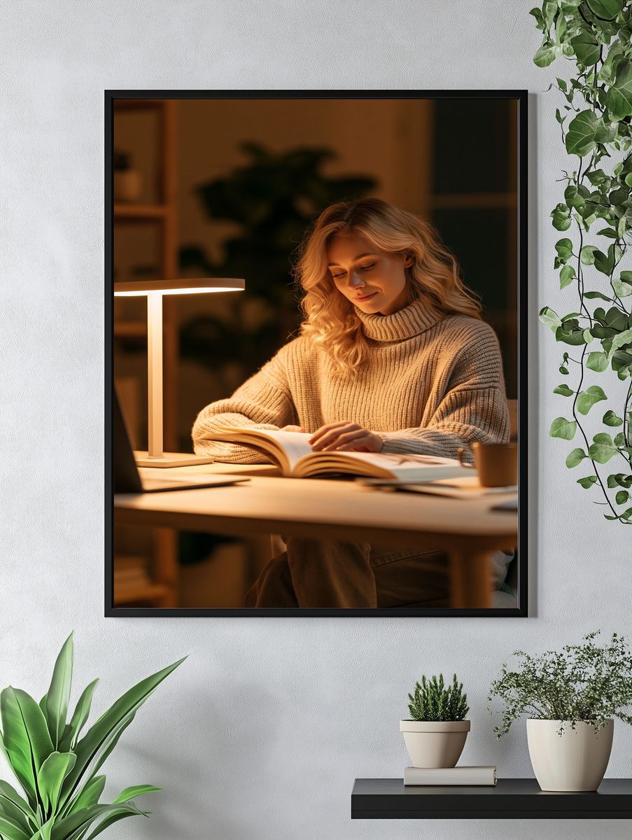 Cozy Reading Portrait Poster. — room view 4