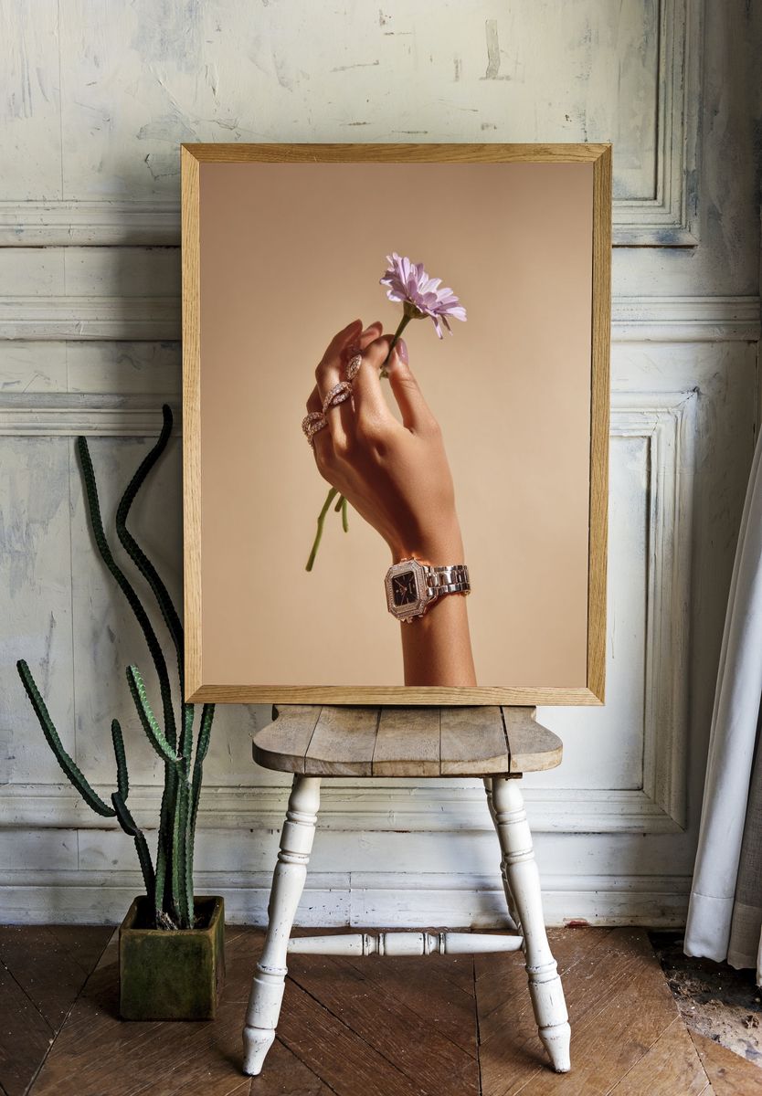 Elegant Hand with Flower Photography Poster. room preview