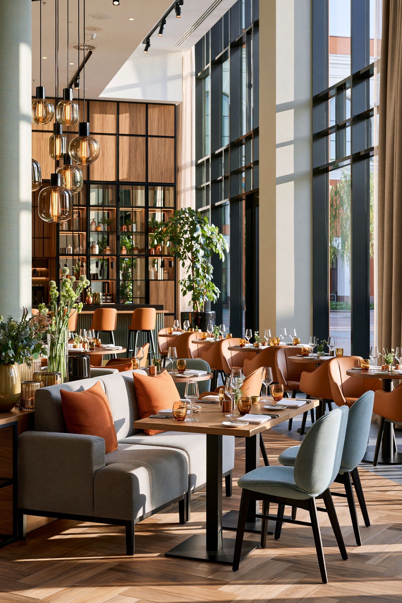 Modern Restaurant Interior Photography Poster. poster detail