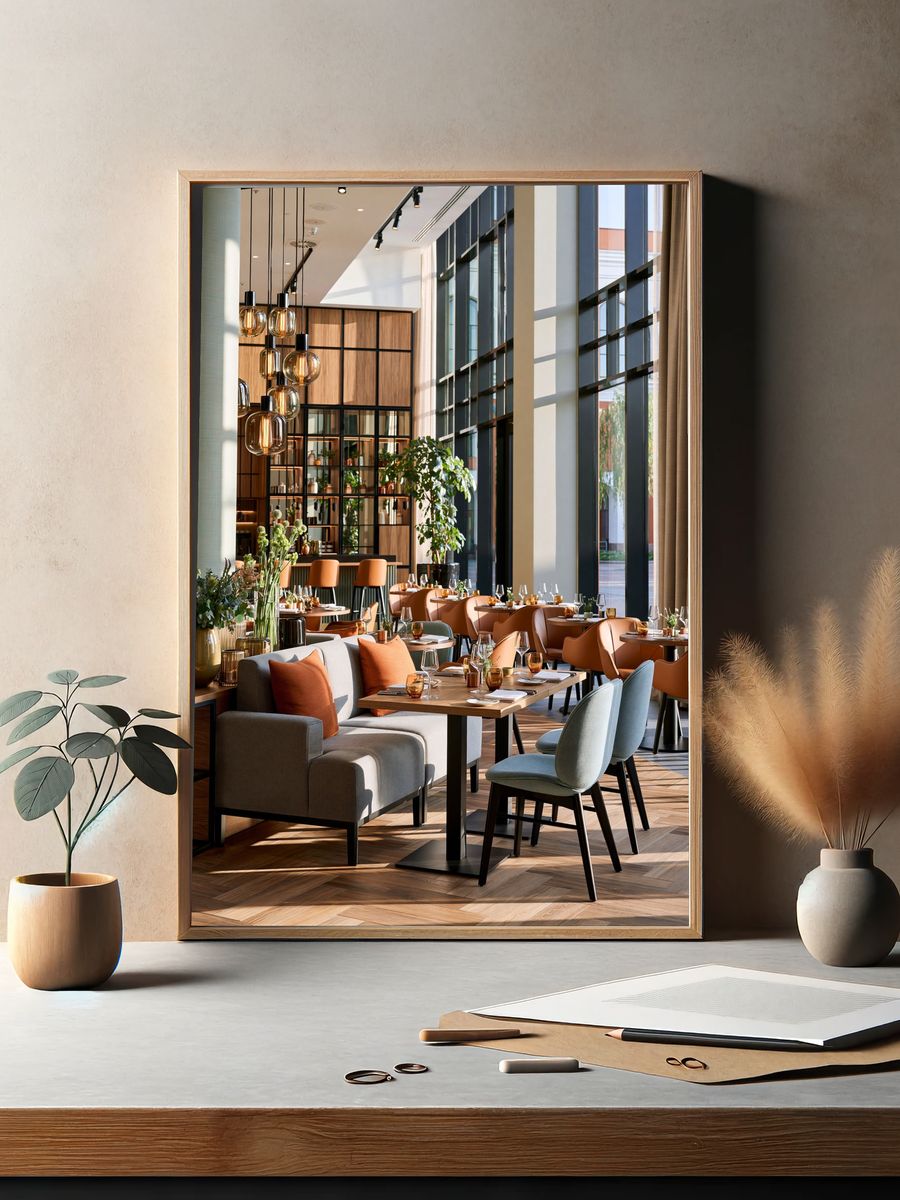 Modern Restaurant Interior Photography Poster. — room view 2