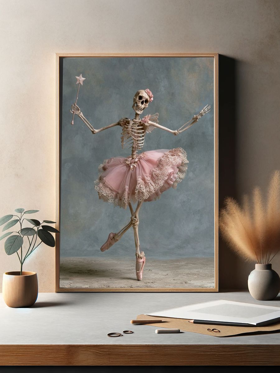 Ballet Skeleton Photography Poster. — room view 2