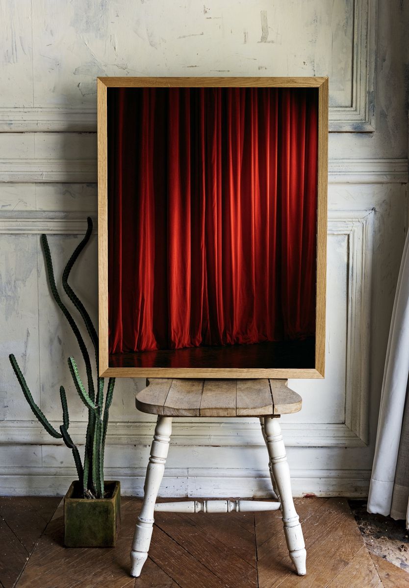 Red Velvet Curtains Photography Poster. room preview