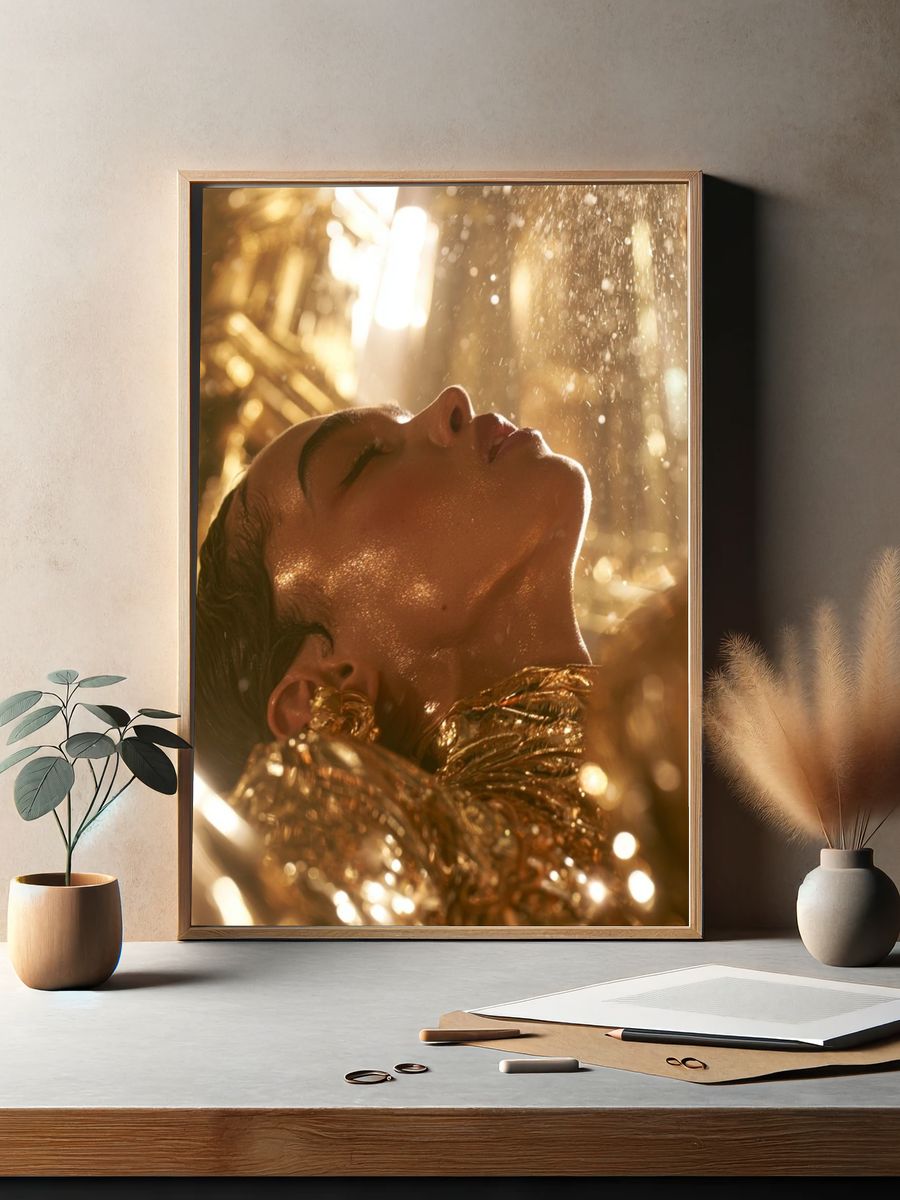 Golden Portrait Photography Poster. — room view 2