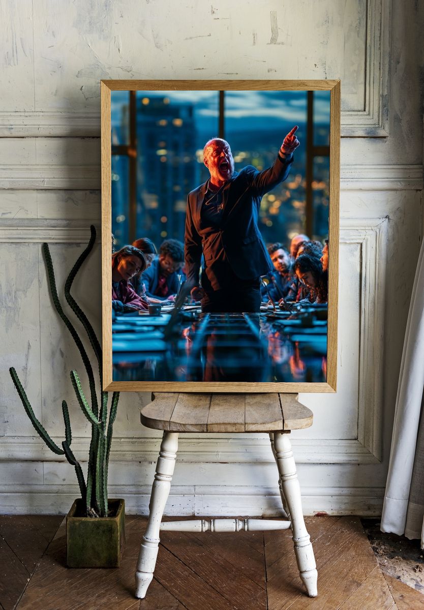 Corporate Debate Scene Photography Poster. room preview
