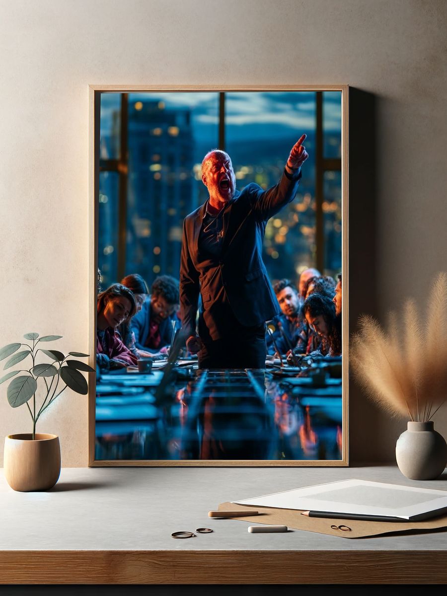 Corporate Debate Scene Photography Poster. — room view 2