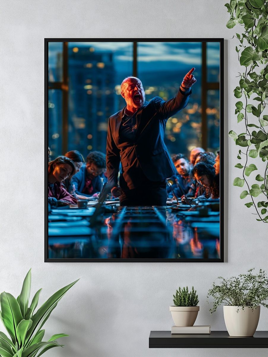 Corporate Debate Scene Photography Poster. — room view 4