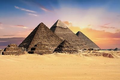 Egyptian pyramids.