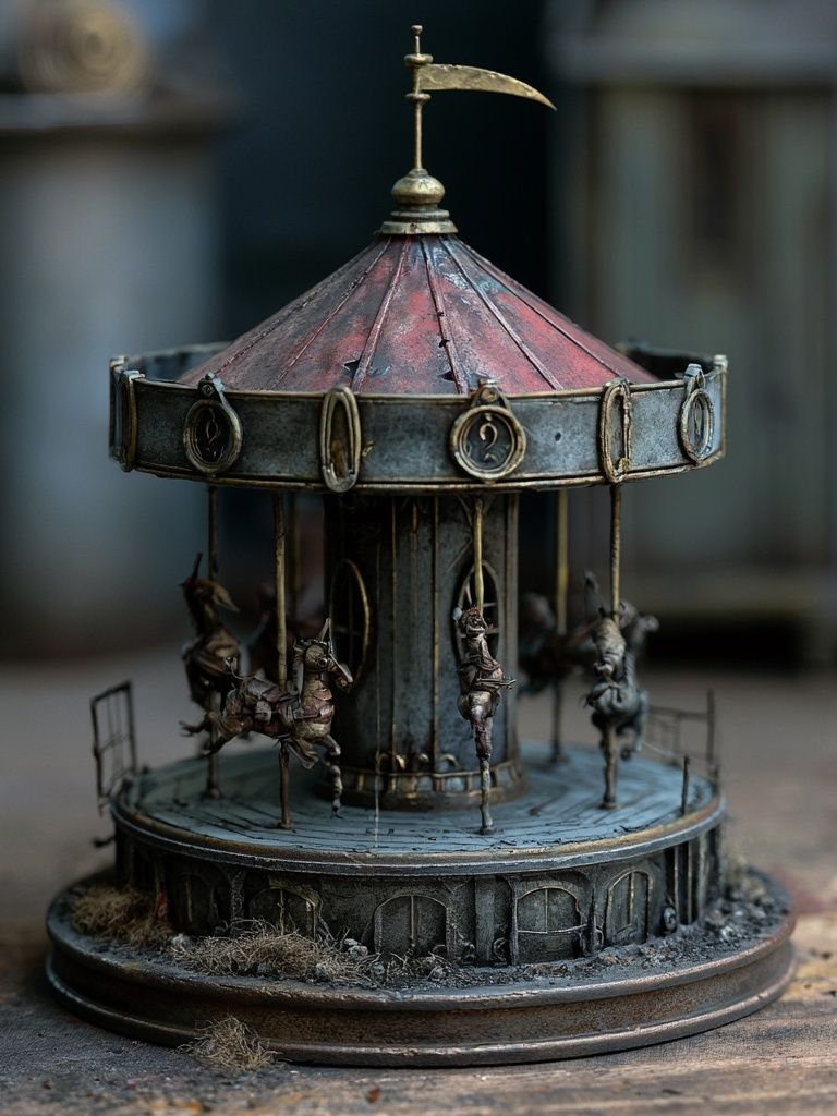 Rustic Carousel Miniature Photography Poster. poster — photography art