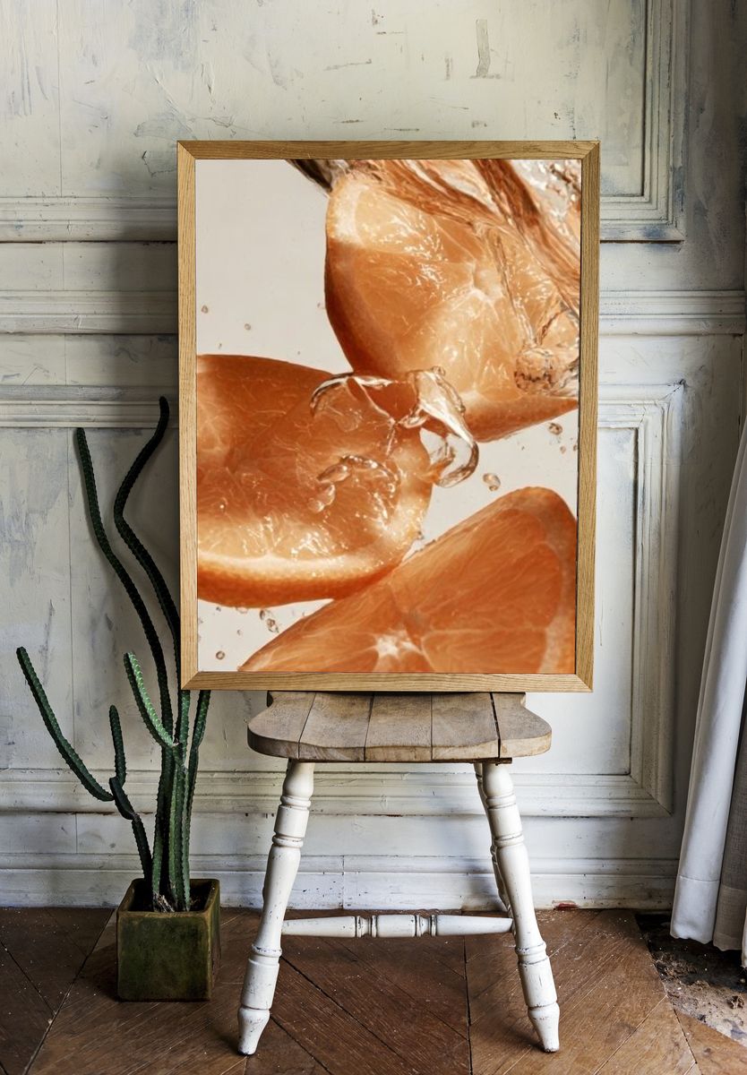 Citrus Splash Photography Poster. room preview