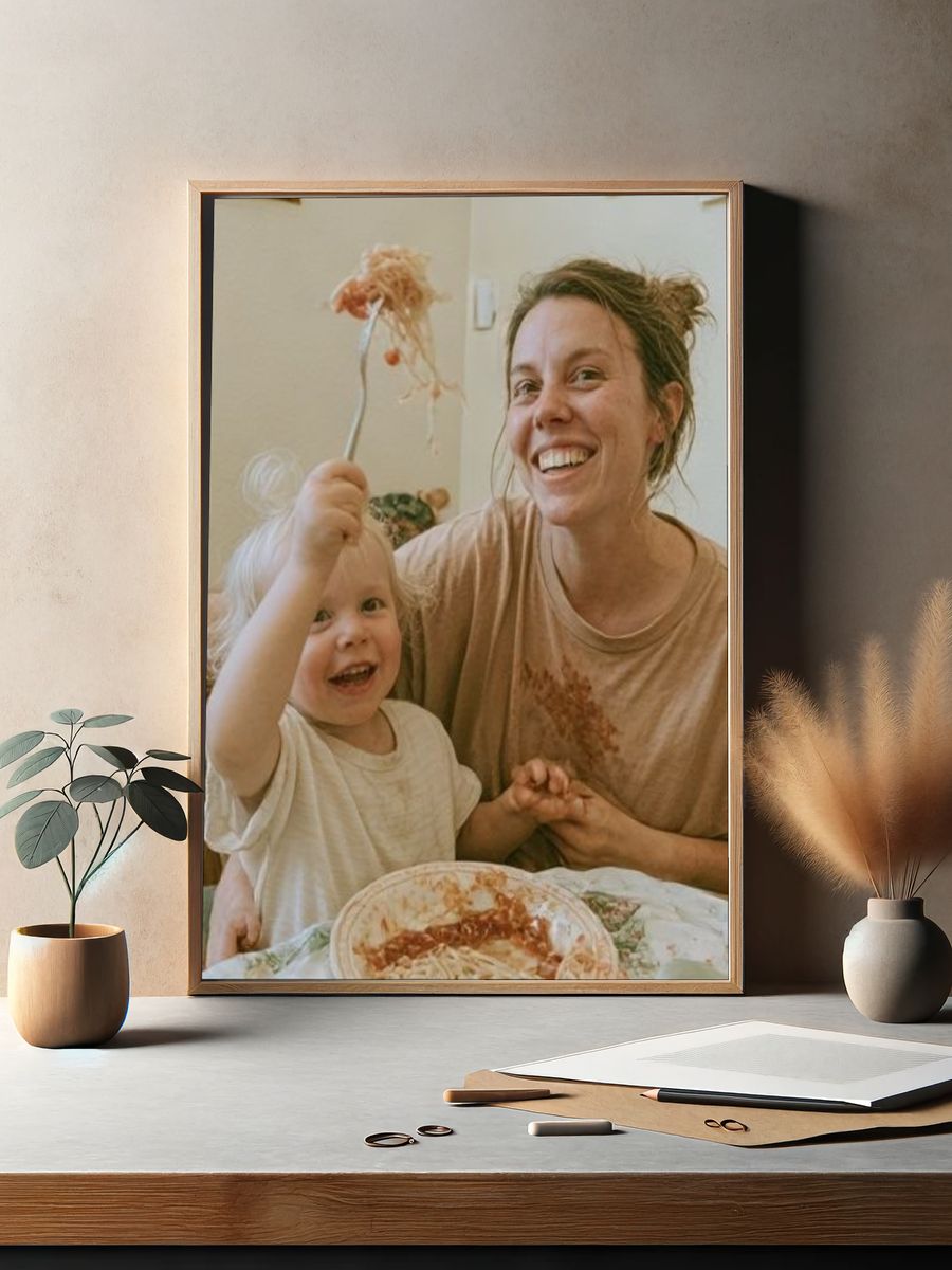 Mother and Child Candid Photo Poster. — room view 2